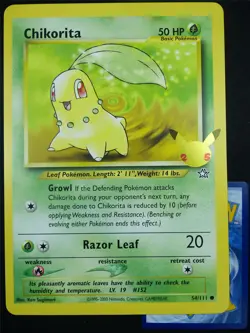 Chikorita 54/111 25th Celebration Promo - Jumbo Pokemon Card #53R - Image 1