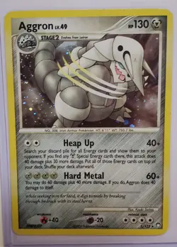 Pokemon Aggron 4/123 DP Mysterious Treasures Holo Card English 2007 - Image 1