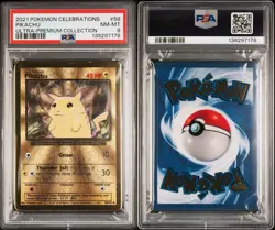 Pikachu 58/102 Gold Metal 2021 Celebrations UPC PSA 8 NM-MT Pokemon Card - Image 3