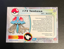 1999 Topps Pokemon Blue Logo TV Animation Edition Tentoxa #73 - Image 2
