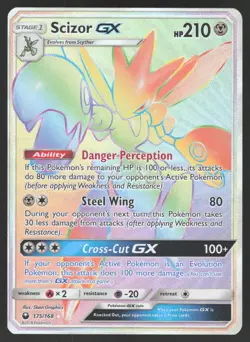 Scizor GX 175/168 Secret Rare Pokemon TCG Celestial Storm LP - Image 1
