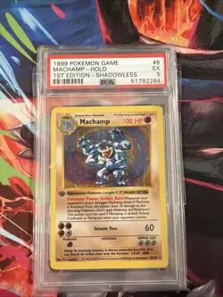 1st Edition MACHAMP-HOLO Shadowless 1999 Pokemon Base #8/102 PSA 5 Fresh Graded♨ - Image 1