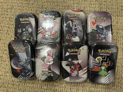 Pokemon TCG Black Bolt & White Flare Sealed Mini Tin Art Set Lot Of 8 Brand New - Image 3