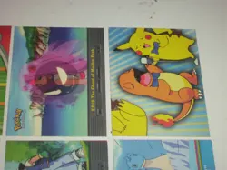 12 Topps 2000 Pokemon series trading cards. 2 chrome, 1 sticker, trainers & more - Image 5