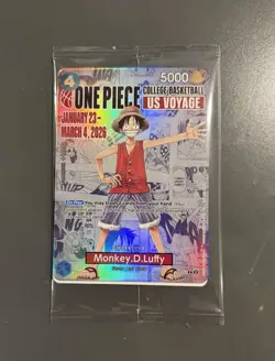 One Piece Monkey D Luffy US Voyage Rutgers College Basketball Card - Image 1