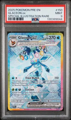 2025 POKEMON PRE EN-PRISMATIC EVOLUTIONS #150 GLACEON EX PSA 9 - Image 1