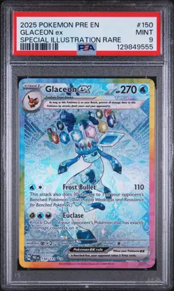 2025 POKEMON PRE EN-PRISMATIC EVOLUTIONS #150 GLACEON EX PSA 9 - Image 1