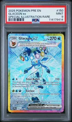 2025 POKEMON PRE EN-PRISMATIC EVOLUTIONS #150 GLACEON EX PSA 9 - Image 1