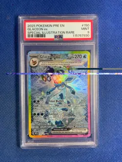 2025 POKEMON PRE EN-PRISMATIC EVOLUTIONS #150 GLACEON EX PSA 9 - Image 1
