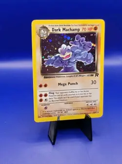 Dark Machamp 10/82 Team Rocket Set Holo Rare Pokemon Card Nintendo TCG WOTC LP - Image 2