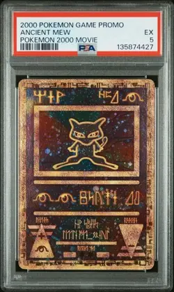 2000 Pokemon Ancient Mew PSA 5 EX Pokemon Movie Game Promo Double Holo Card - Image 1
