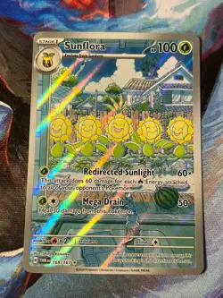 Sunflora 169/167 Pokemon TCG Sv06: Twilight Masquerade Illustration Rare NM - Image 1