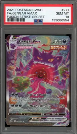 Pokemon Gengar VMAX Fusion Strike Secret Rare Full Alt Art #271 PSA 10 Gem Mint - Image 1