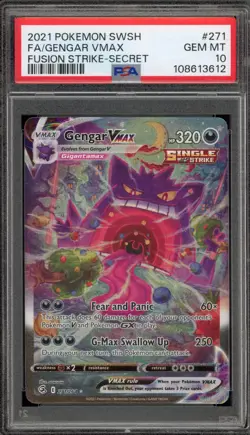 Pokemon Gengar VMAX Fusion Strike Secret Rare Full Alt Art #271 PSA 10 Gem Mint - Image 1