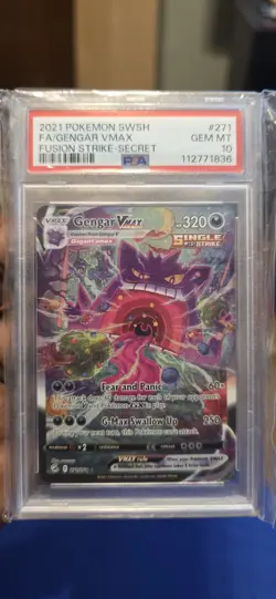 Pokemon Gengar VMAX Fusion Strike Secret Rare Full Alt Art #271 PSA 10 Gem Mint - Image 1