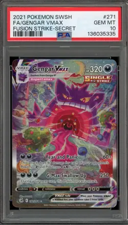 Pokemon Gengar VMAX Fusion Strike Secret Rare Full Alt Art #271 PSA 10 Gem Mint - Image 1