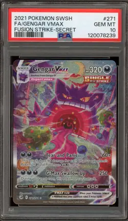 Pokemon Gengar VMAX Fusion Strike Secret Rare Full Alt Art #271 PSA 10 Gem Mint - Image 1