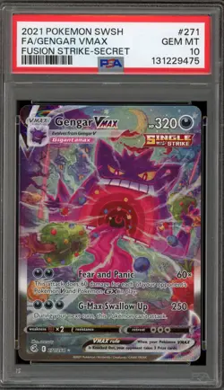 Pokemon Gengar VMAX Fusion Strike Secret Rare Full Alt Art #271 PSA 10 Gem Mint - Image 1