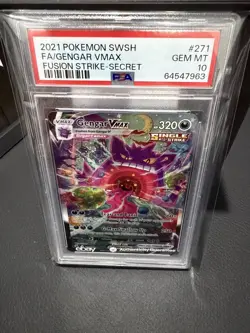 Pokemon Gengar VMAX Fusion Strike Secret Rare Full Alt Art #271 PSA 10 Gem Mint - Image 1