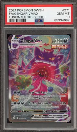Pokemon Gengar VMAX Fusion Strike Secret Rare Full Alt Art #271 PSA 10 Gem Mint - Image 1