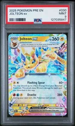 2025 POKEMON PRE EN-PRISMATIC EVOLUTIONS #030 JOLTEON EX PSA 9 - Image 1
