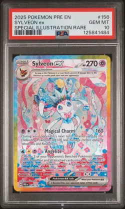 2025 POKEMON PRE EN-PRISMATIC EVOLUTIONS #156 SYLVEON EX PSA 10 - Image 1