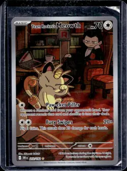 2025 Pokemon SV Destined Rivals DRI EN Team Rocket's Meowth #203/182 - Image 1