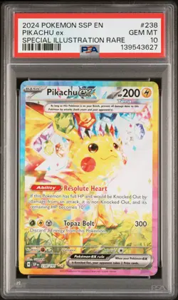 2024 POKEMON SSP EN-SURGING SPARKS SPECIAL ILLUSTRATION RARE PIKACHU EX PSA 10 - Image 1