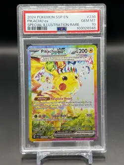 2024 POKEMON SSP EN-SURGING SPARKS SPECIAL ILLUSTRATION RARE PIKACHU EX PSA 10 - Image 1