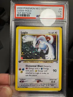 2000 POKEMON NEO GENESIS LUGIA HOLO 1ST EDITION PSA 5 CONNECTED DOUBLE SWIRL S - Image 1