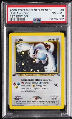 2000 POKEMON NEO GENESIS 1ST ED #9 LUGIA-HOLO PSA 8 - Image 1