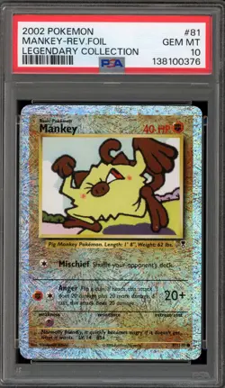 Pokemon Mankey Legendary Coll. Reverse Holo #81 PSA 10 Gem Mint - Image 1