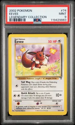 2002 POKEMON LEGENDARY COLLECTION #74 EEVEE PSA 9 - Image 1