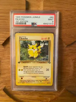 1999 Pokemon 1st Edition Jungle Pikachu 60/64 PSA 9 #48421413 - Image 1