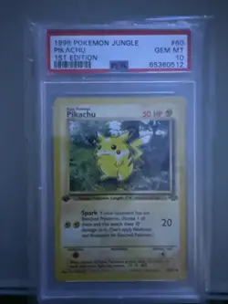 Pikachu 1st Edition Jungle Set 60/64 PSA 10 Gem Mint Pokemon Card 1999 Vintage - Image 1