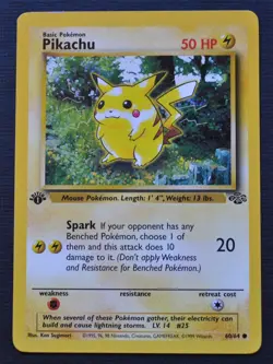 Pikachu #60 / 64 1st Edition Jungle - NM - Pokemon 1999 TCG WOTC Vintage - Image 1