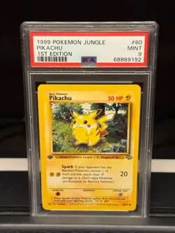 PSA 9 1ST EDITION Pikachu 60/64 Jungle Pokemon 1999 Mint Jungle Pikachu - Image 1