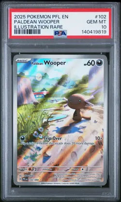 2025 POKEMON PFL EN-PHANTASMAL FLAMES ILLUSTRATION RARE PALDEAN WOOPER PSA 10 - Image 1