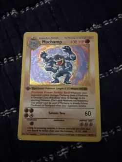 Pokemon TCG Machamp Holo Rare 1st Edition Shadowless Base Set 8/102 - Image 1