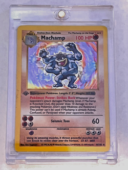 1999 Pokemon Base Set Shadowless Machamp Holo 1st Edition 8/102 | LP - Image 1