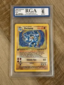 Pokemon 1999 Base Set First Edition Machamp Holo 8/102 - Image 1