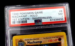 1999 Pokemon Base Set Machamp Holo Shadowless 1st Edition #8 NM PSA 7 - Image 2