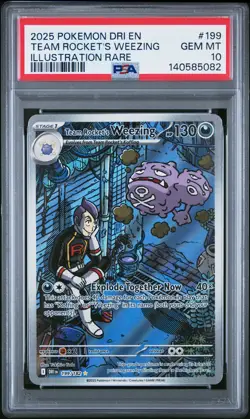 Team Rocket's Weezing 199 Destined Rivals Illustration Rare PSA 10 Pokemon - Image 1