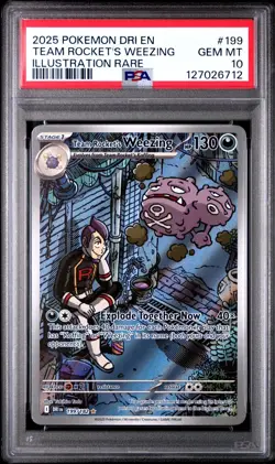 PSA 10 Team Rockets Weezing 199/182 Pokemon IR Destined Rivals 2025 GEM MINT - Image 1