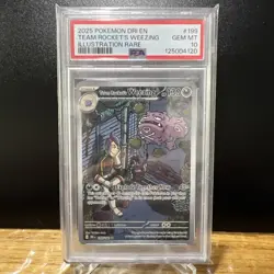 2025 Pokemon Destined Rivals 199 Team Rocket's Weezing Illustration Rare PSA 10 - Image 1