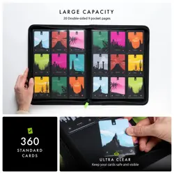 Vault X Exo-TecR Zip Binder-9 Pocket Trading Card Album Folder-360 Side Loading - Image 3