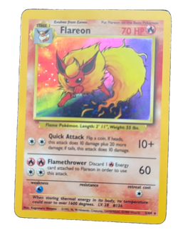 Pokemon TCG Flareon 3/64 Jungle Unlimited Holo Rare 1999 WOTC MP - Image 1