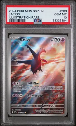 Pokemon TCG Latios Illustration Rare Surging Sparks 203/191 PSA 10 - Image 1