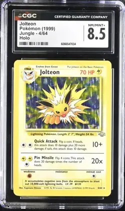 Jolteon 4/64 Holo Jungle CGC 8.5 Graded Pokemon Card - Image 1