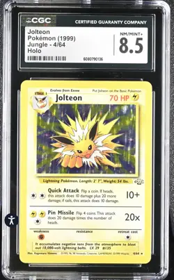 Pokemon Jungle 4/64 Jolteon 1999 Holo Rare Lightning CGC 8.5 NM/MINT+ - Image 2